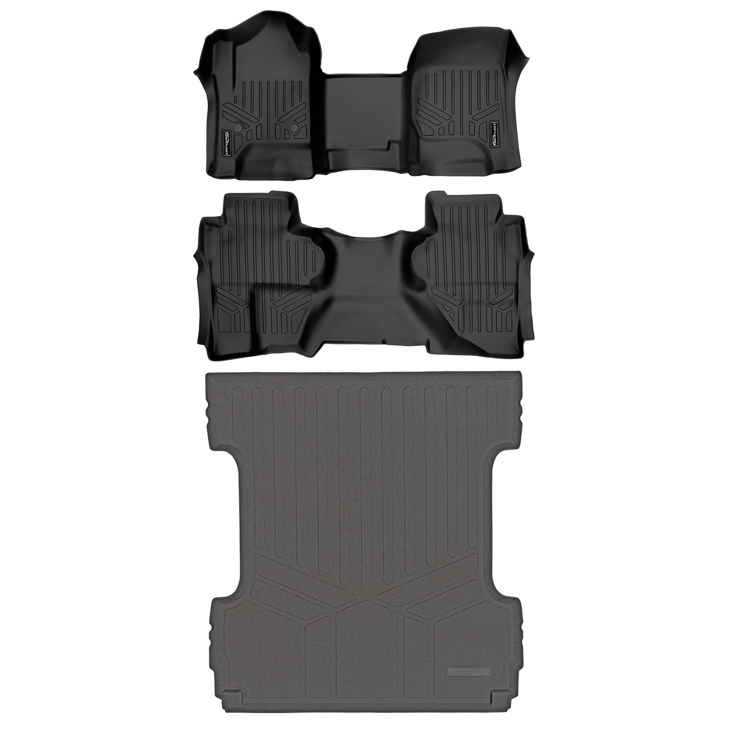 SMARTLINER Custom Fit Floor Liners For Double Cab 2014-2018 Silverado/Sierra 1500 - 2015-2021 2500/3500 HD