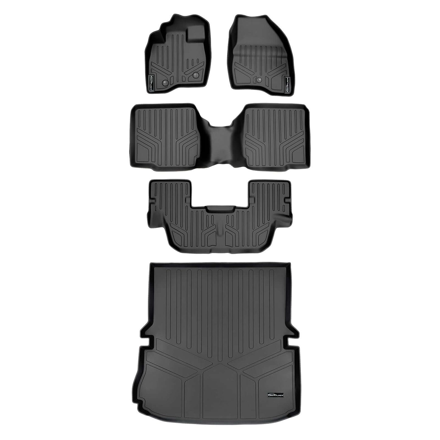 SMARTLINER Custom Fit Floor Liners For 2017-2019 Ford Explorer with 2nd Row Center Console