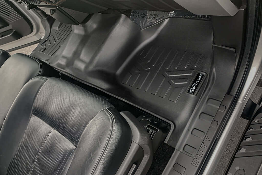 SMARTLINER Custom Fit Floor Liners For 2012-2016 Ford F-250/F-350/F-450/F-550 Super Duty Standard Cab with Raised Drivers Side Pedal