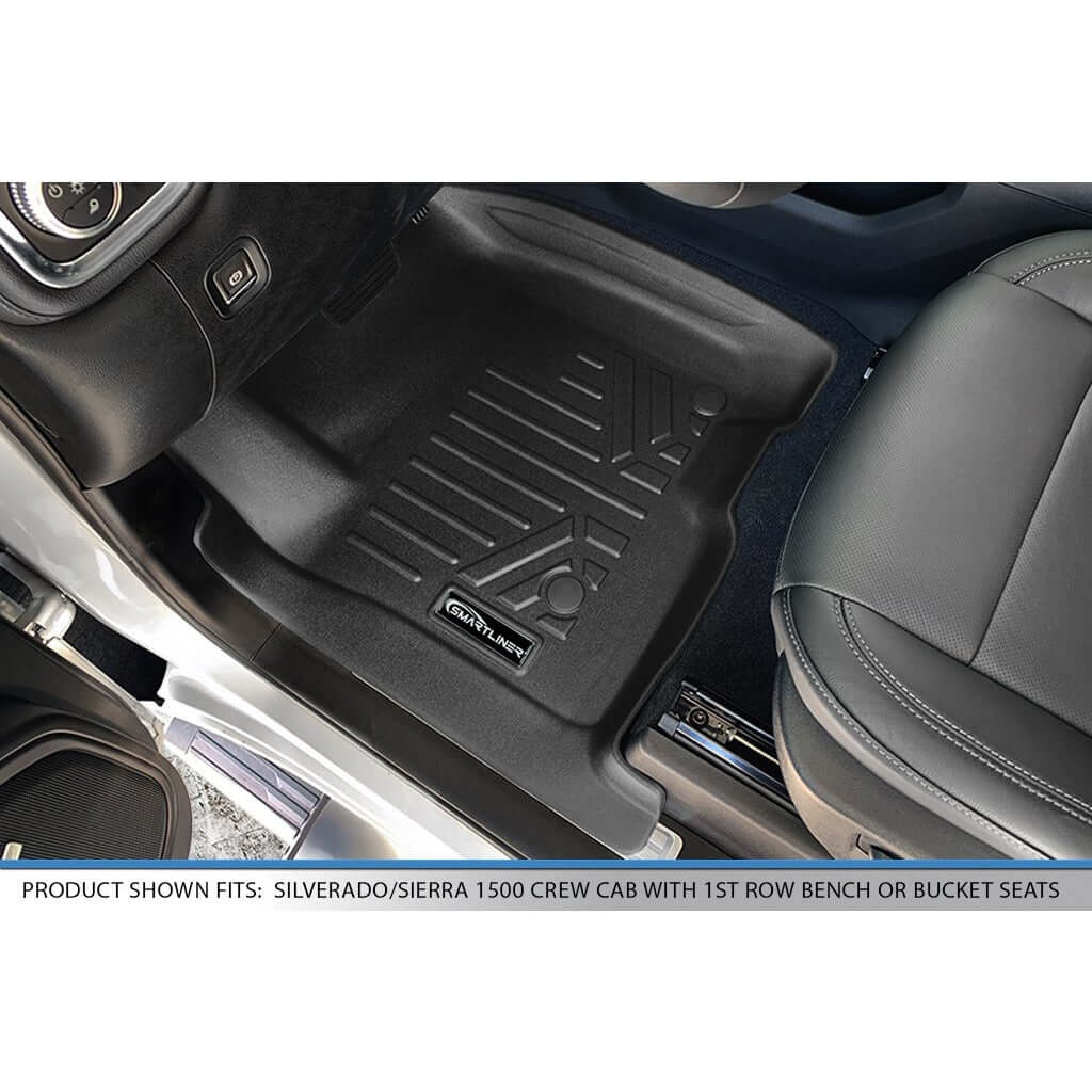 SmartCoverage™ Custom Fit Floor Liners For 2019-2021 1500 Silverado/Sierra Crew Cab No underseat