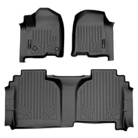 SMARTLINER Custom Fit Floor Liners For 2019-2024 GMC Sierra 1500 Double Cab with Carpet Flooring and 1st Row Bench Seat without OTH coverage (without 2nd Row Under Seat Storage)