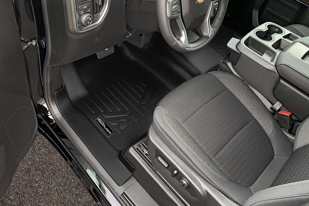 SMARTLINER Custom Fit Floor Liners Compatible With 2020-2025 Chevrolet Silverado 2500 HD | 3500 HD (Double Cab|Carpeted Flooring|1st Row Bench Seat|With Over the Hump Coverage|with 2nd Row Underseat Storage)