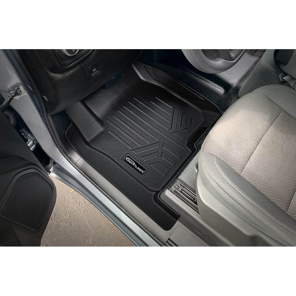 SmartCoverage™ Custom Fit Floor Liners For 2019-2024 Chevrolet Silverado 1500 Crew Cab With 1st Row Bench Seat (No OTH Coverage) and Vinyl Flooring without the 2nd Row Underseat Storage