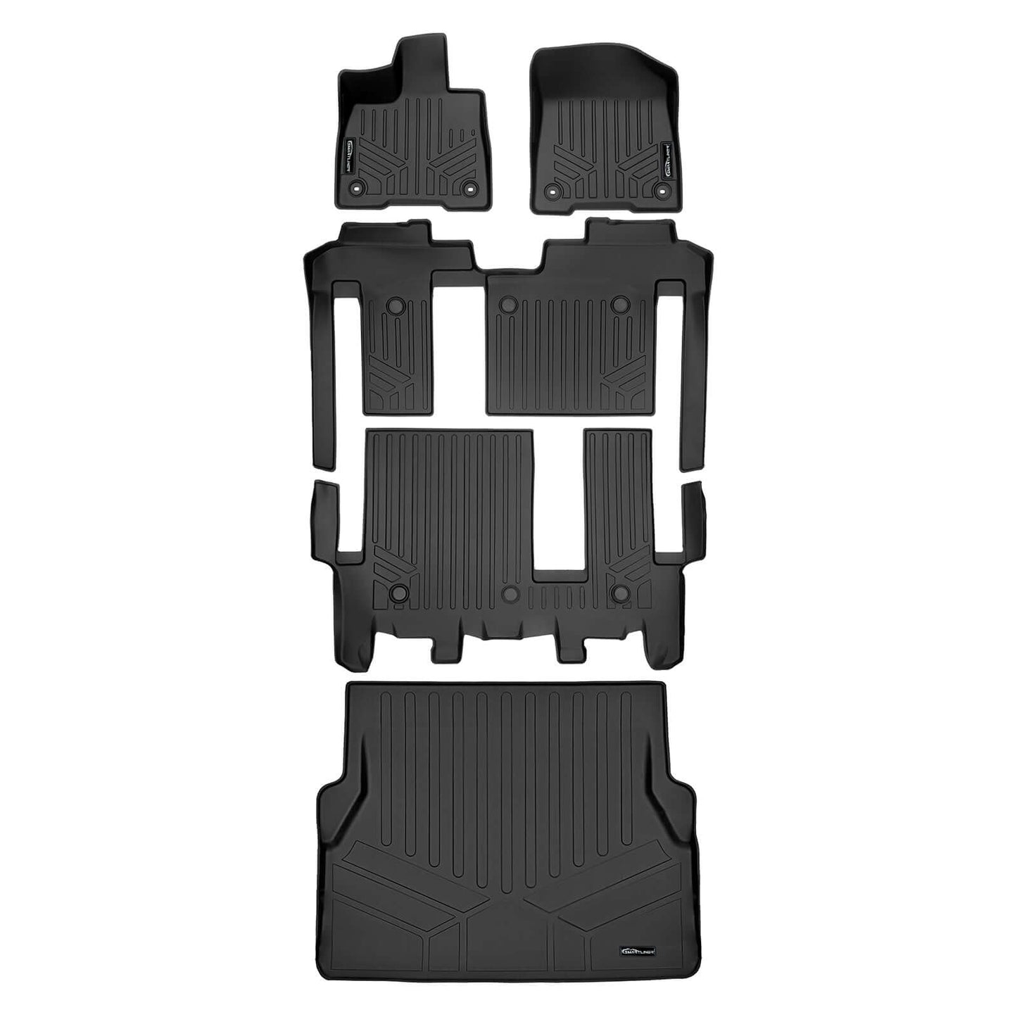 SMARTLINER Custom Fit Floor Liners For 2021-2025 Toyota Sienna with 2nd Row Bench Seat