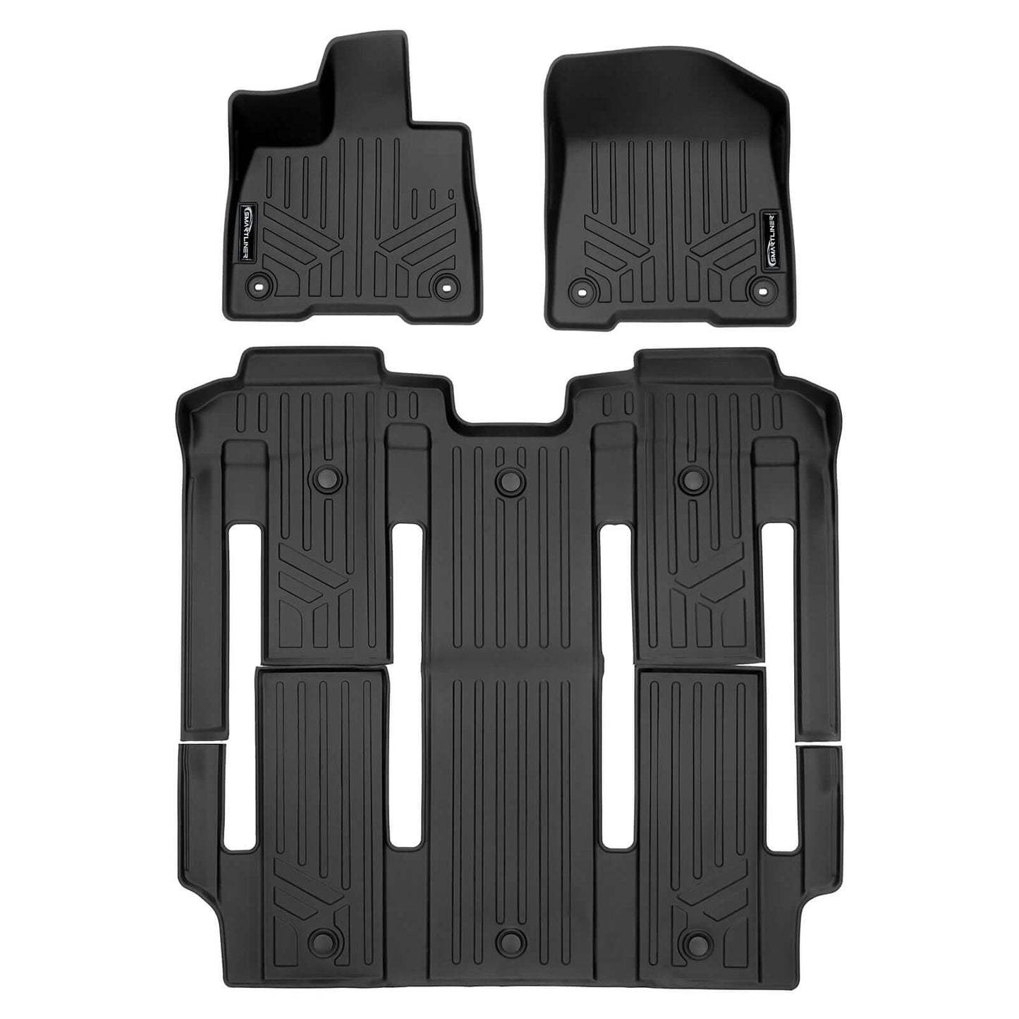 SMARTLINER Custom Fit Floor Liners For 2021-2025 Toyota Sienna with 2nd Row Bucket Seats no Spare Tire