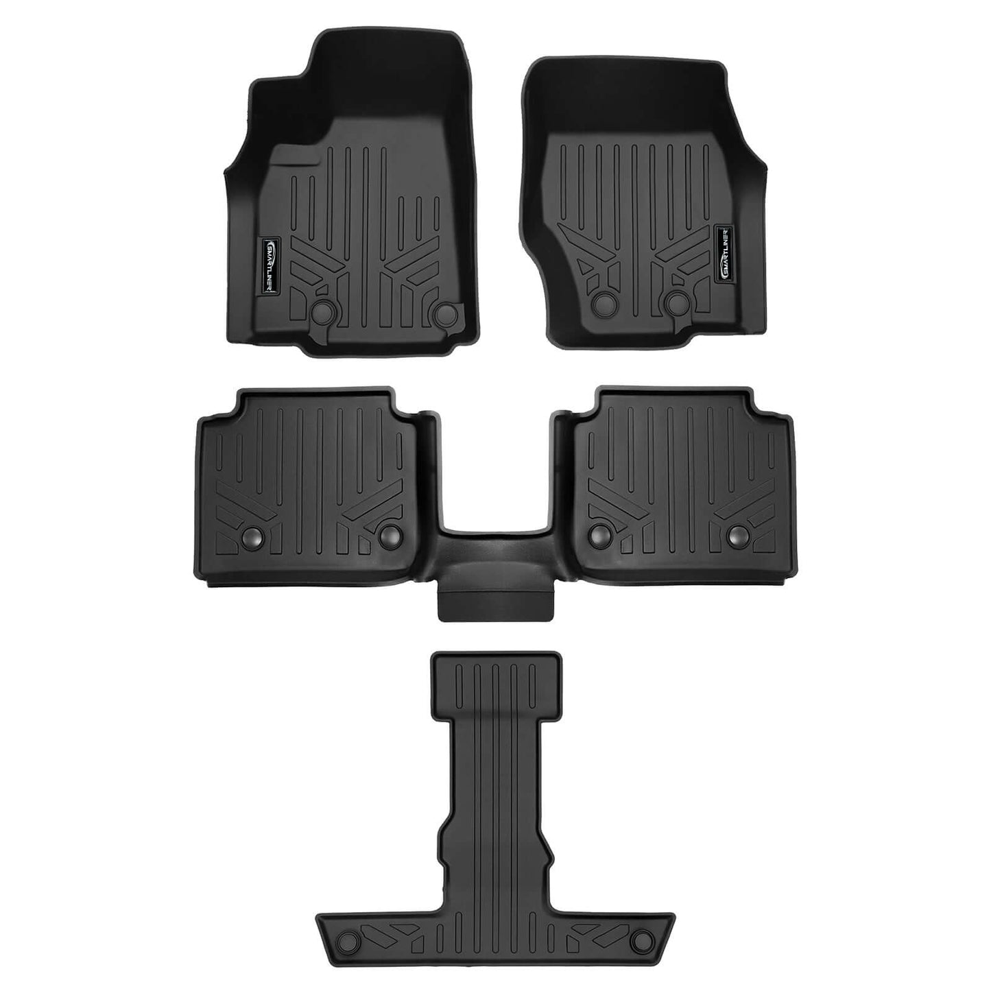 SMARTLINER Custom Fit Floor Liners For 2021-2025 Jeep Grand Cherokee L with 2nd Row Bucket Seats With Center Console