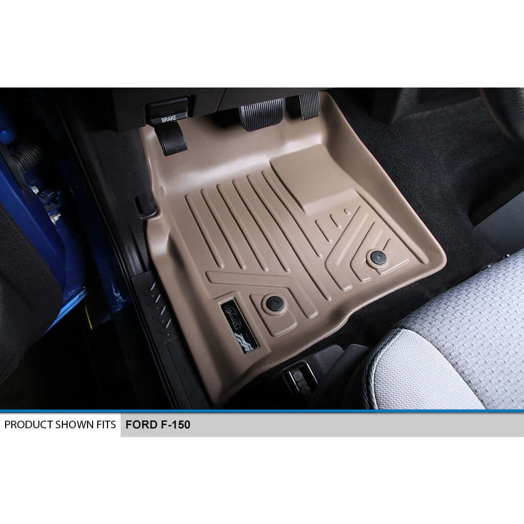 SMARTLINER Custom Fit Floor Liners For 2011-2014 Ford F-150 SuperCab with Flow Center Console
