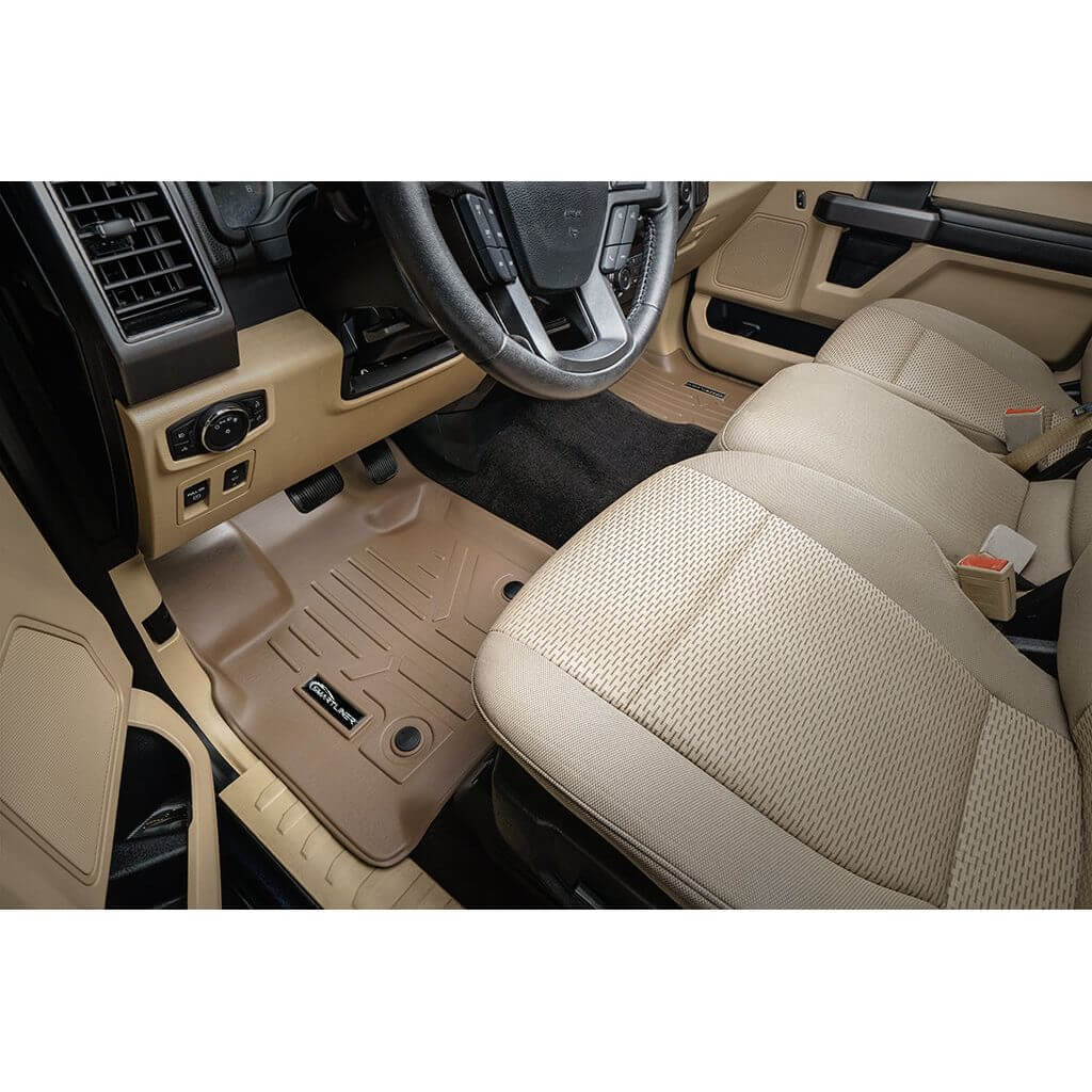 SmartCoverage™ Custom Fit Floor Liners For 2015-2025 Ford F-150 SuperCrew Cab with 1st Row Bench (No OTH) Carpet Flooring with 2nd Rear Underseat Storage