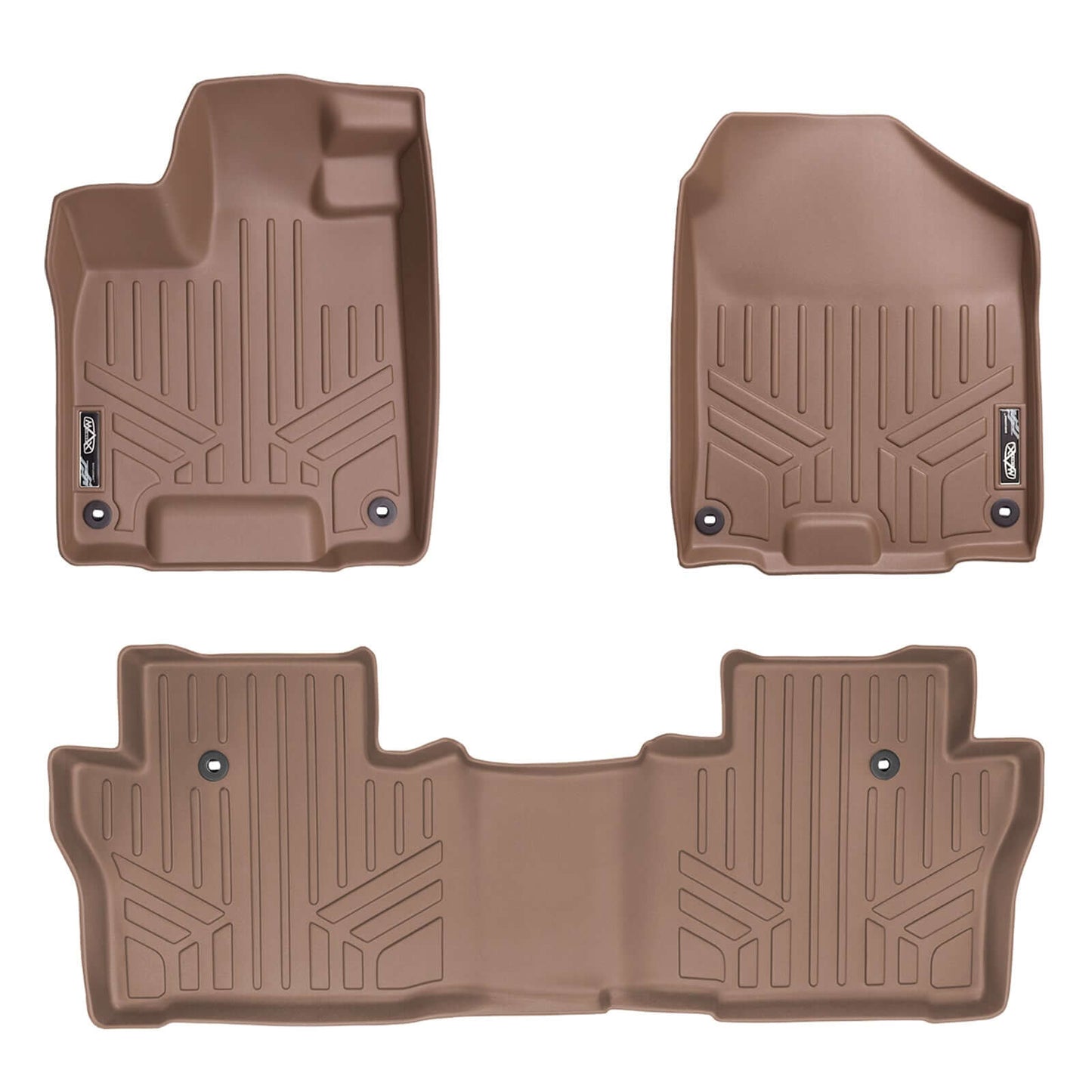 SMARTLINER Custom Fit Floor Liners For 2016-2022 Honda Pilot (8 Passenger Model)