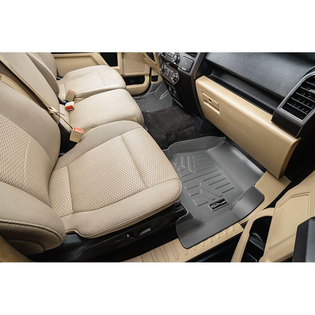 SMARTLINER Custom Fit Floor Liners For 2015-2025 Ford F-150 SuperCab with 1st Row Bench Seat with Vinyl Flooring