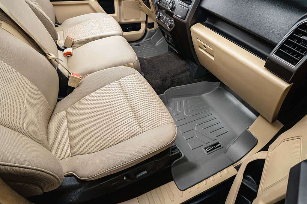 SMARTLINER Custom Fit Floor Liners For 2022-2025 Ford F-150 Lightning 2nd Row Bench seat without under seat fold-flat storage