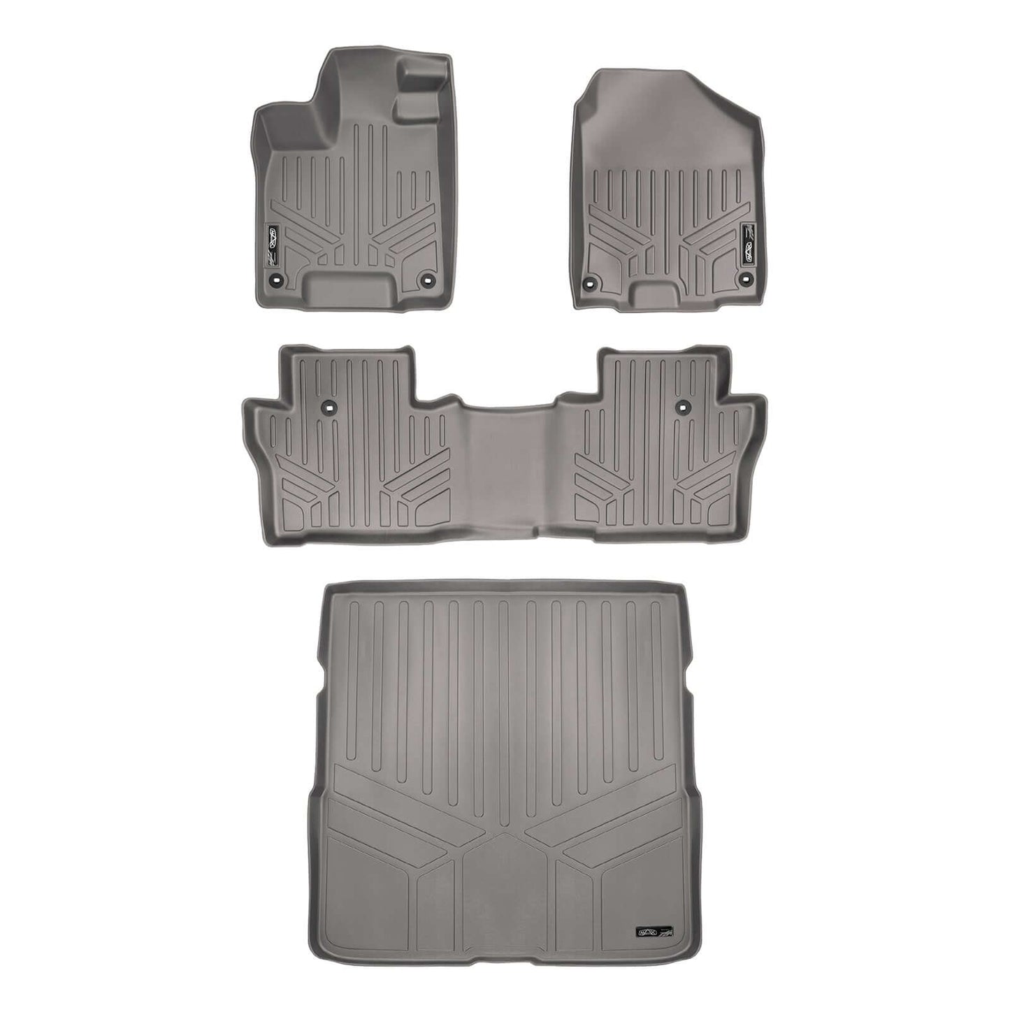 SMARTLINER Custom Fit Floor Liners For 2016-2022 Honda Pilot (8 Passenger Model)