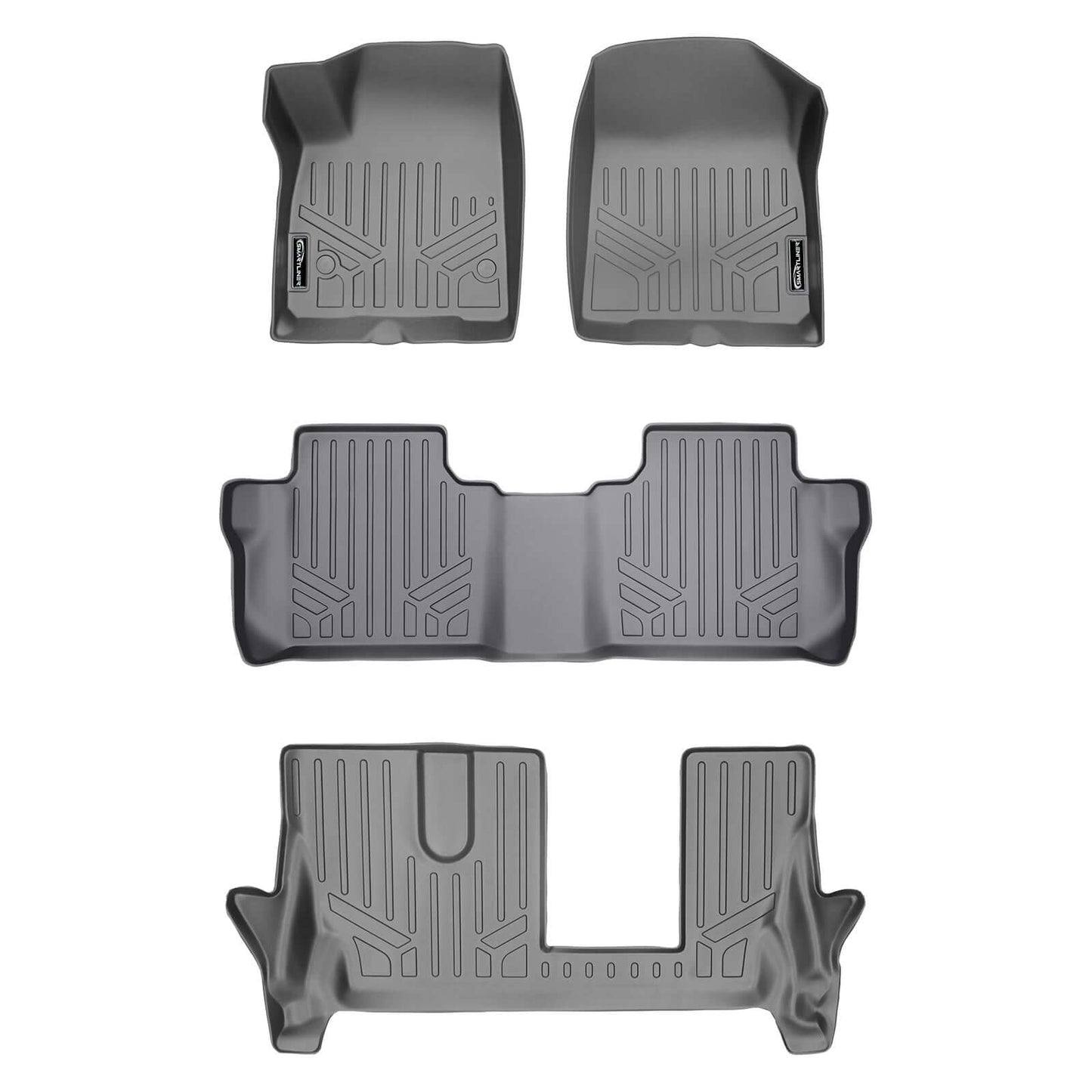 SMARTLINER Custom Fit Floor Liners For 2020-2025 Cadillac XT6 with 2nd Row Bench Seat