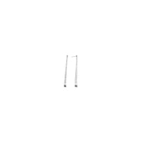 14k White Gold Double Chain Dangle Earrings