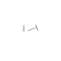 14k White Gold CZ Initial I Stud Earrings