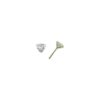 14k Yellow Gold .80ct Cubic Zirconia Triangle Earrings