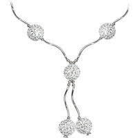 Sterling Silver Clear Crystal Ball Drop Necklace