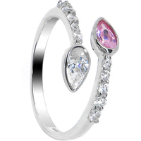 925 Sterling Silver Teardrop Cubic Zirconia Toe Ring