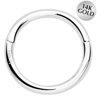 14k Solid White Gold Hinged Segment Ring Elegance 18G 5/16
