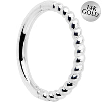 14k Solid White Gold Hinged Segment Ring Forward Facing Twisted 18G 5/16