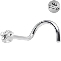 Solid 14k Wt. Gold .01 Carat Genuine Diamond Nose Ring