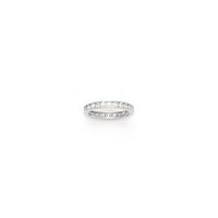 Solid 14k White Gold Cubic Zirconia Eternity Toe Ring - Size 4.5