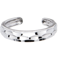 Solid 14k White Gold Diamond Cut Band Toe Ring