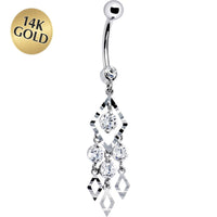 16G Solid 14k White Gold Expressions Chandelier Belly Ring