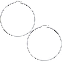 925 Sterling Silver 2 Inch Hoop Earrings