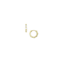 14k Yellow Gold CZ Baguette Huggy Earrings