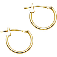 14K Yellow Gold 1.5mm 1/2 Inch Hoop Earrings