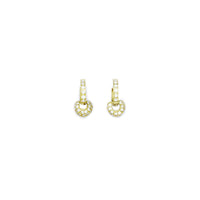 14k Yellow Gold Cubic Zirconia Dangle Huggy Earrings