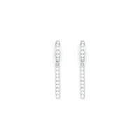 Sterling Silver Classic CZ Drop Huggy Earrings