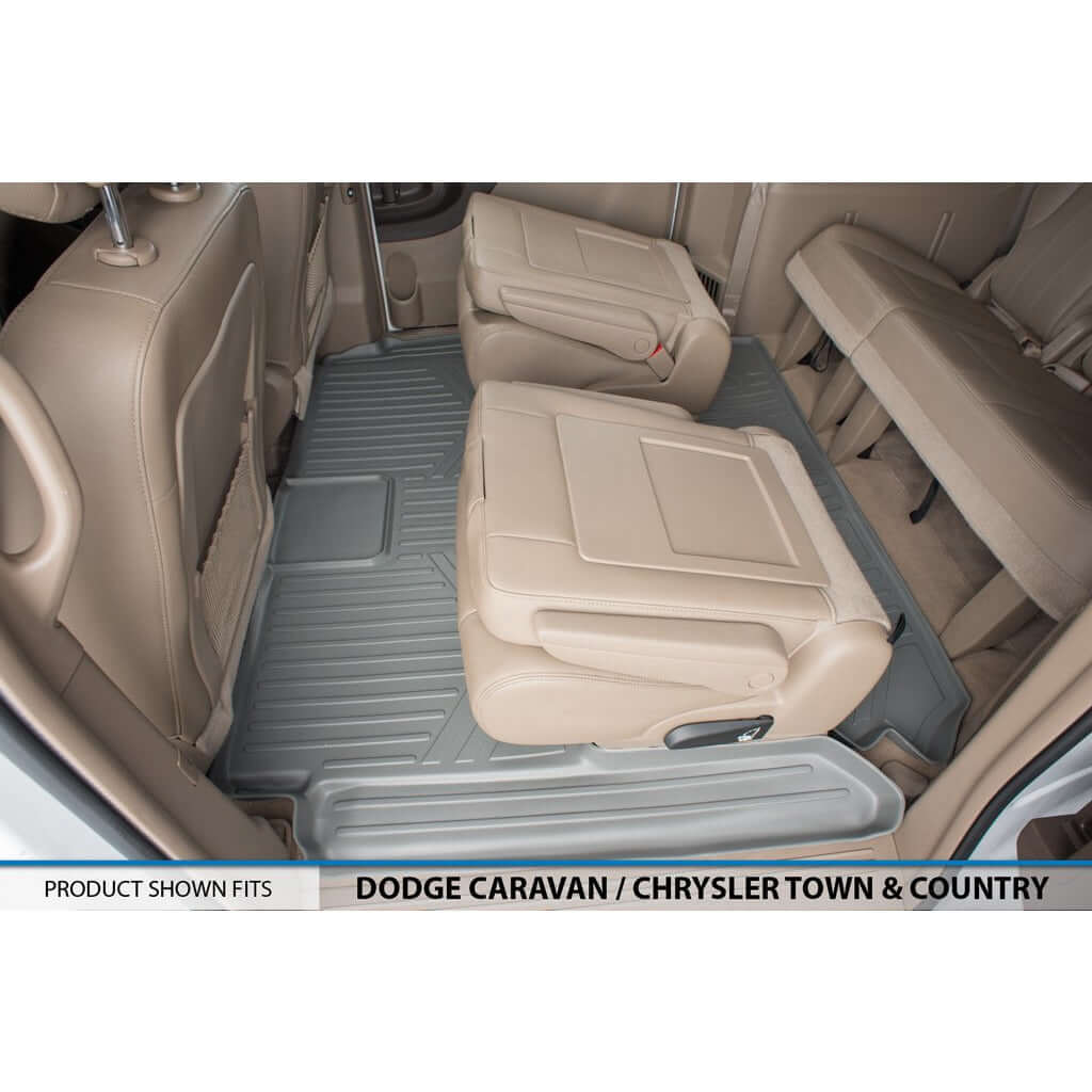 Smart Trim™ Custom Fit Floor Liners For 2013-2020 Dodge Grand Caravan with 2nd Row Bucket Seats and 1st Row Super Console