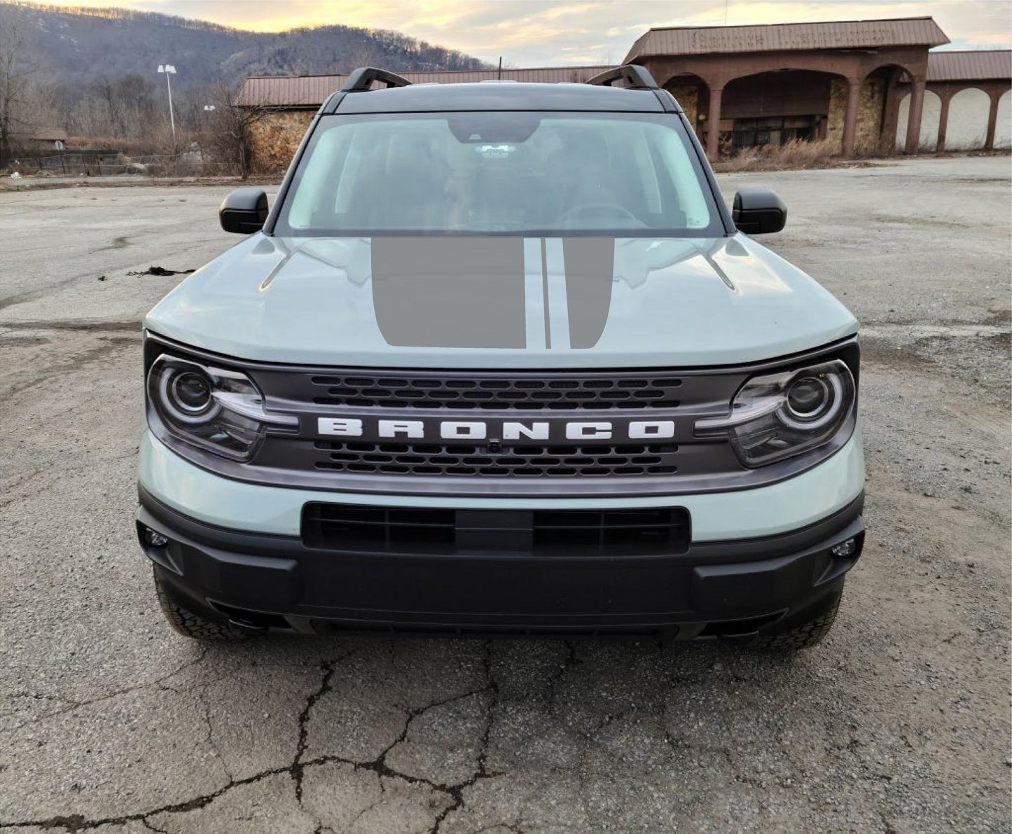 Offset Stripes Hood Decal Cover for 2021-2025 Ford Bronco Sport