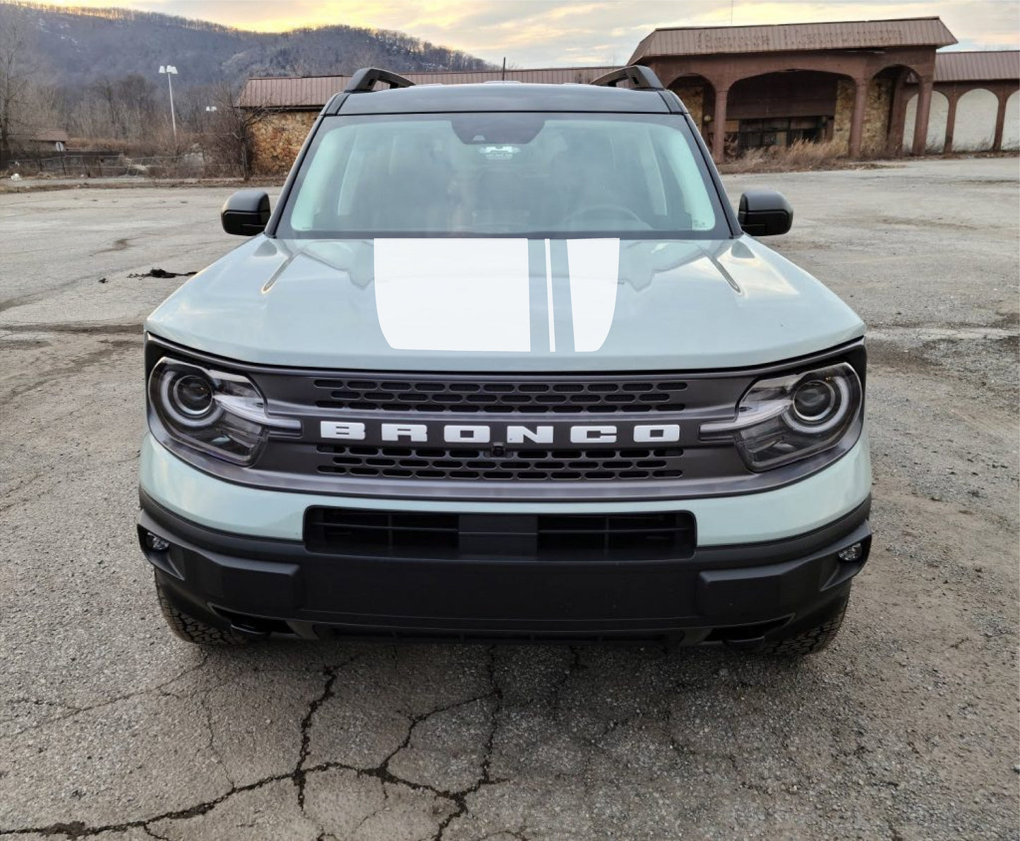 Offset Stripes Hood Decal Cover for 2021-2025 Ford Bronco Sport