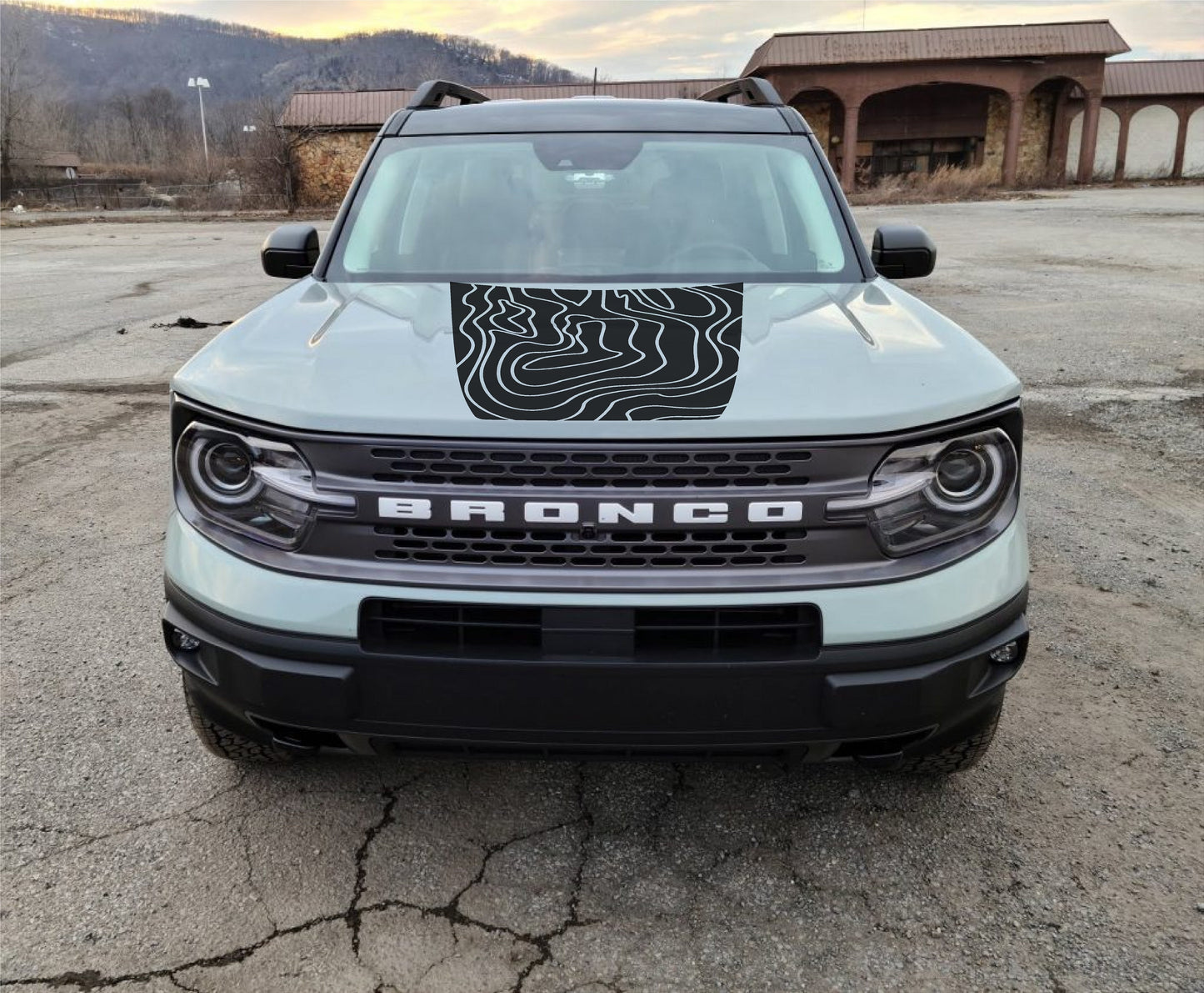 Topographic Hood Decal Cover for 2021-2025 Ford Bronco Sport