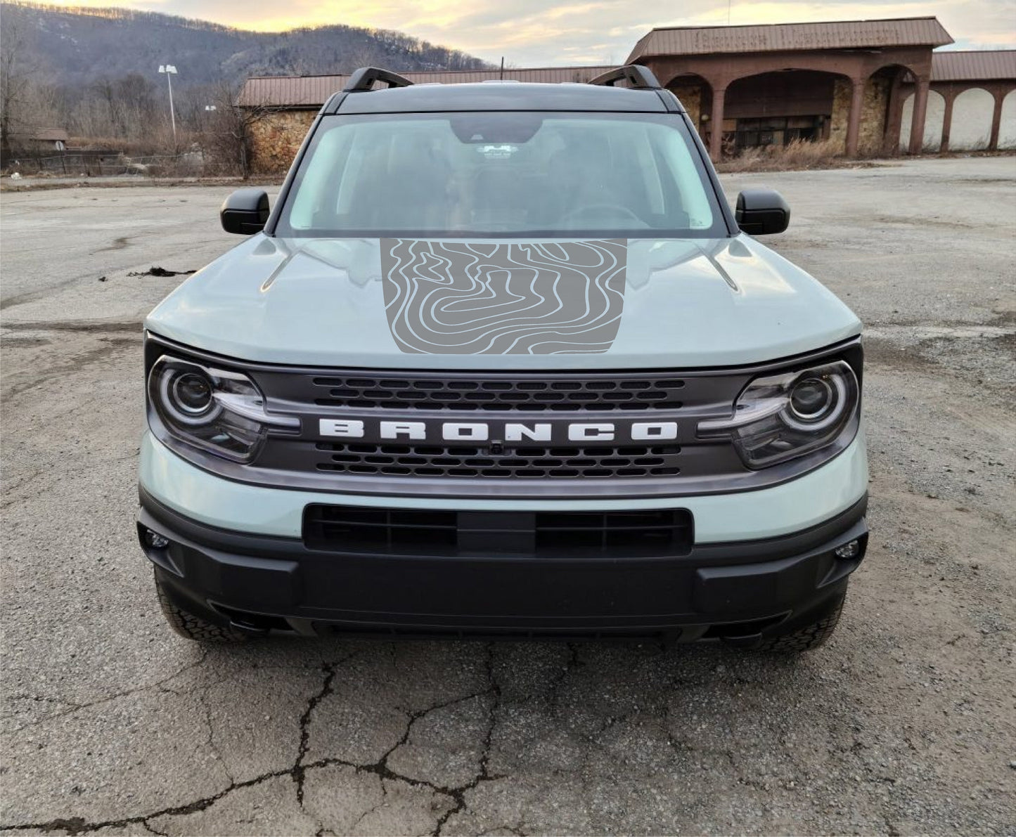 Topographic Hood Decal Cover for 2021-2025 Ford Bronco Sport