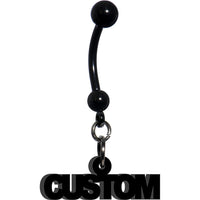 Custom Black Anodized Acrylic Personalized Name Dangle Belly Ring