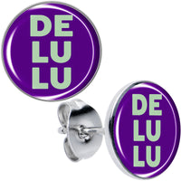 Word DELULU Stud Earrings by Onyx O