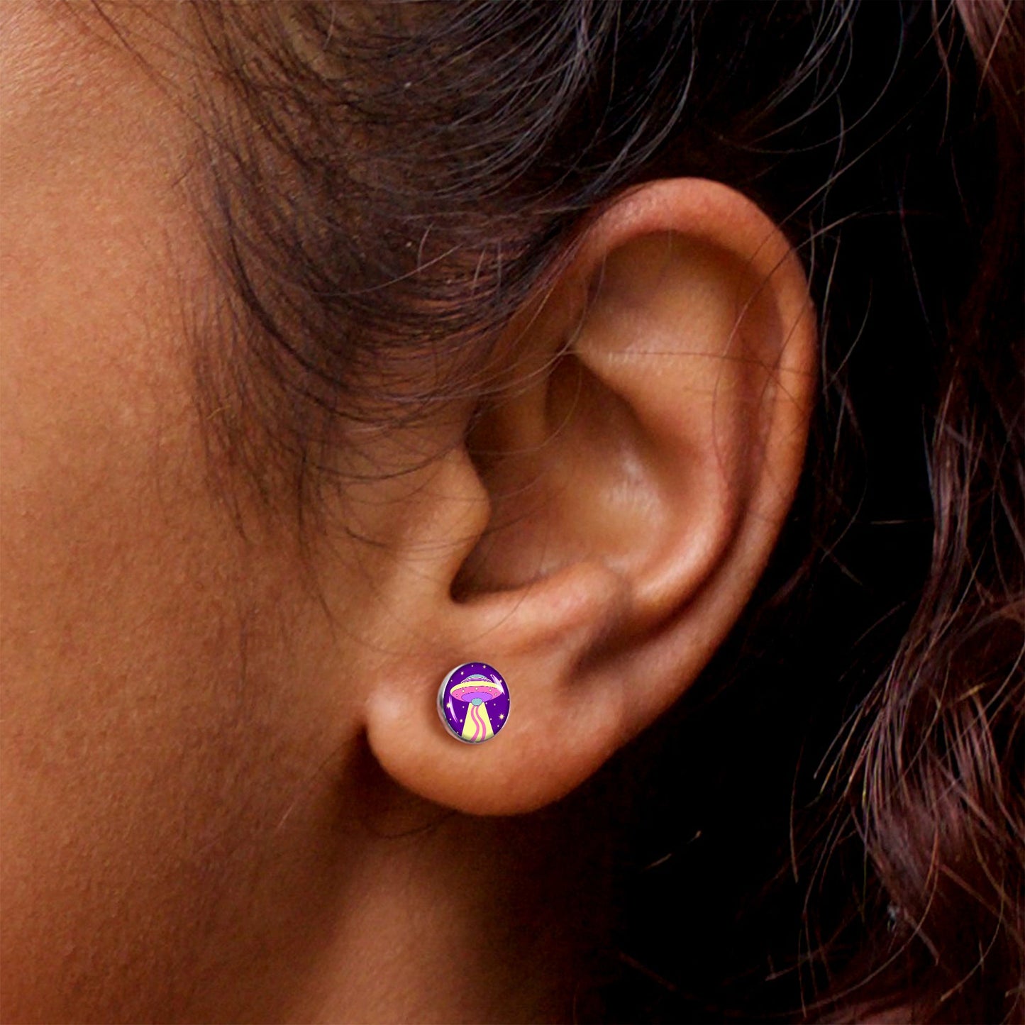 Style Space Invasion UFO Stud Earrings by Onyx O