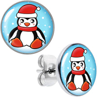 Snowfall Holiday Penguin Stud Earrings by Onyx O