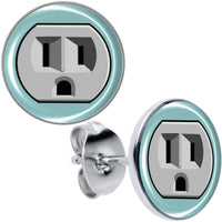 Frowning Plug Outlet Stud Earrings by Onyx O