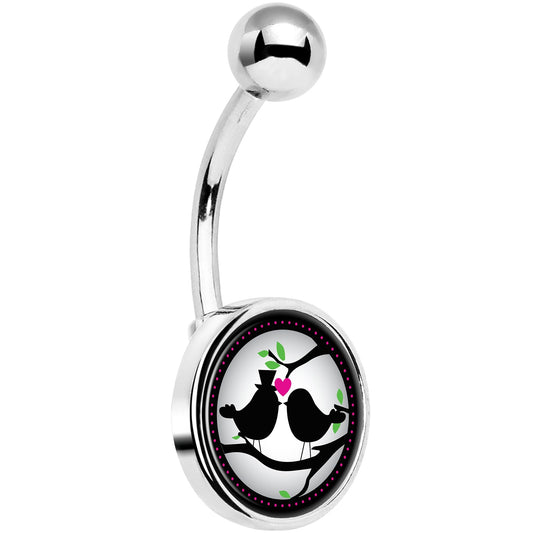 Lovebirds Silhouette Belly Ring