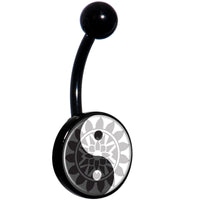 Mandala Yin Yang Black Belly Ring