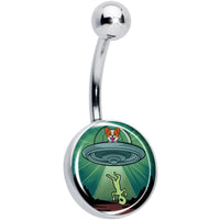 Reverse Alien UFO AbductionBelly Ring by Onyx O