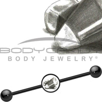 14G Black Anodized Halloween Candy Corn Industrial Barbell 37mm