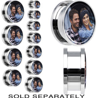 Stainless Steel Custom Photo Screw Fit Plug - buy 2 for a pair