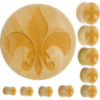 Organic Crocodile Wood Fleur de Lis  Saddle Plug