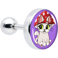 16G 1/4 Polka Dot Mushroom Hat Cat Cartilage Tragus Earring by Onyx O